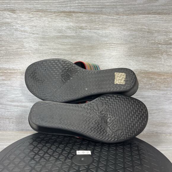 Skechers Women’s Memory Foam Stretch Woven Rainbow Platform Sandals Size 11 - Picture 8 of 8